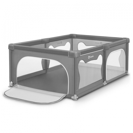 Tarc de joaca copii, Lionelo, Willow, 127 x 187 cm, Pliere compacta, Include geanta de transport, Din plasa, Cu doua intrari laterale si fermoar, Cu ventuze pentru stabilitate, Conform cu EN 12227:201 [4]