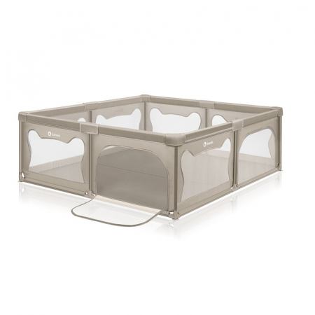 Tarc de joaca copii, Lionelo, Willow XL,180 x 200 cm, Pliere compacta, Include geanta de transport, Din plasa, Cu doua intrari laterale si fermoar, Cu ventuze pentru stabilitate, Conform cu EN 12227:2 [3]