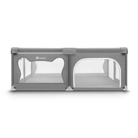Tarc de joaca copii, Lionelo, Willow XL,180 x 200 cm, Pliere compacta, Include geanta de transport, Din plasa, Cu doua intrari laterale si fermoar, Cu ventuze pentru stabilitate, Conform cu EN 12227:2 [6]