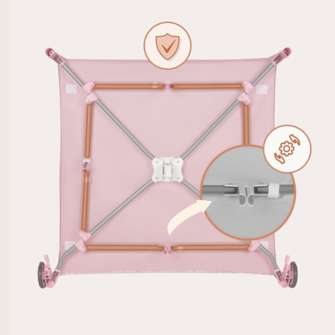 Tarc de joaca, Lionelo, Mille Plus, Pliabil, Include saltea cu densitate T25, 4 jucarii cu velcro, Manere textile, Geanta de transport, Cu roti si inchidere laterala, Pereti din plasa pentru vizibilit [19]