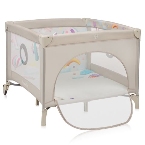 Tarcuri si Locuri de Joaca - Tarc de joaca, Lionelo, Mille Plus, Pliabil, Include saltea cu densitate T25, 4 jucarii cu velcro, Manere textile, Geanta de transport, Cu roti si inchidere laterala, Pereti din plasa pentru vizibilit