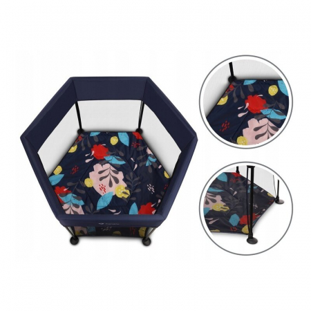 Tarc de joaca, Lionelo, Roel, Pliere ultra-compacta, Conform cu standardul europeane de securitate EN12227, Blue Navy [7]