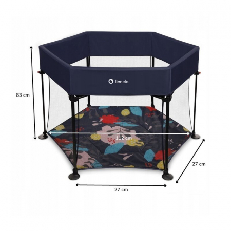 Tarc de joaca, Lionelo, Roel, Pliere ultra-compacta, Conform cu standardul europeane de securitate EN12227, Blue Navy [12]