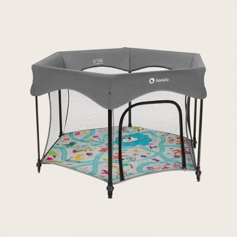 Tarc de joaca, Lionelo, Roel Plus, Pliere ultra-compacta, Sistem LockGuard impotriva plierii accidentale, Geanta de transport inclusa, Conform cu EN 12227:2010, 134x134x74 cm, 6 luni+, Multicolor [5]