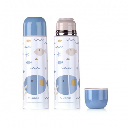 Alaptare si Hranire - Termons pentru lichide, Jane, Din otel inoxidabil, 500 ml, Fara BPA, Lazuli Blue