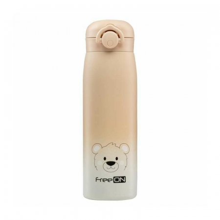 Alaptare si Hranire - Termos lichide, FreeON, Din otel inoxidabil, Cu mentinere de temperatura de pana la 12 ore, 480 ml, Beige