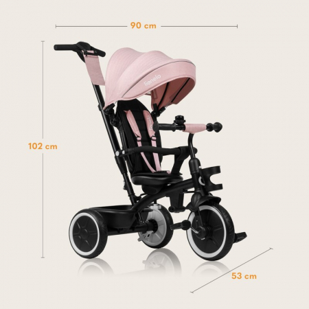 Tricicleta copii, Lionelo, Berry, 2 in 1, Multifunctionala, Suport picioare, Control al directiei, Scaun reversibil, Rotire 360 grade, Functie de roata libera, Utilizare pana la 5 ani, Constructie din [24]