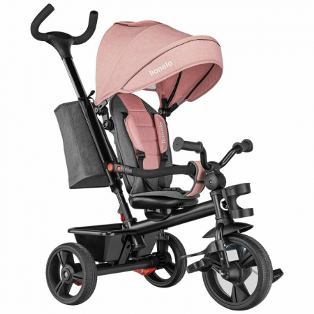 Jucarii si Jocuri - Tricicleta copii, Lionelo, Haari, Ultrapliabila, Multifunctionala, Suport picioare, Control al directiei, Scaun reversibil, Rotire 360 grade, Conform cu standardul european de securitate EN71, Bubbleg
