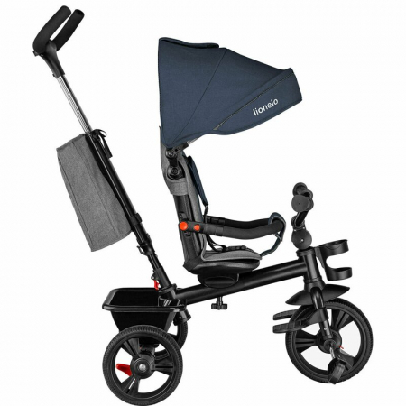 Tricicleta copii, Lionelo, Haari, Ultrapliabila, Multifunctionala, Suport picioare, Control al directiei, Scaun reversibil, Rotire 360 grade, Conform cu standardul european de securitate EN71, Albastr [9]