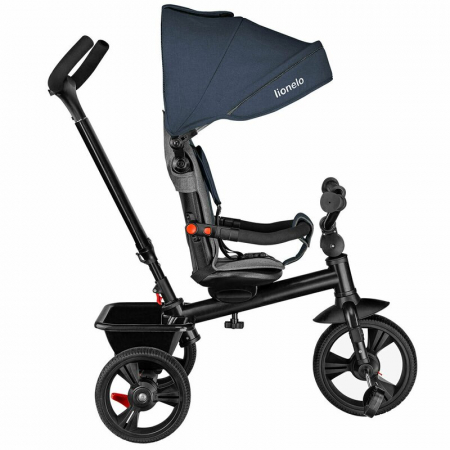 Tricicleta copii, Lionelo, Haari, Ultrapliabila, Multifunctionala, Suport picioare, Control al directiei, Scaun reversibil, Rotire 360 grade, Conform cu standardul european de securitate EN71, Albastr [17]