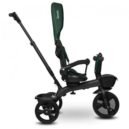 Tricicleta copii, Lionelo Kori, ultra-pliabila si multifunctionala, cu scaun rotativ 360°, control parental, suport pentru picioare si accesorii premium, Verde [31]