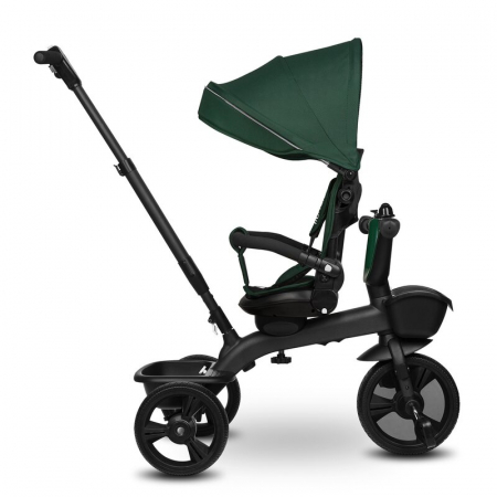 Tricicleta copii, Lionelo Kori, ultra-pliabila si multifunctionala, cu scaun rotativ 360°, control parental, suport pentru picioare si accesorii premium, Verde [20]