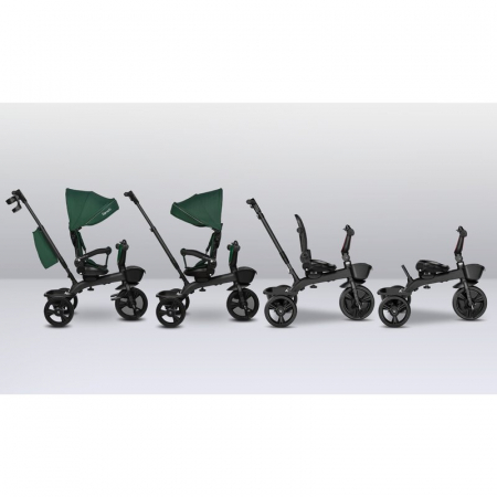 Tricicleta copii, Lionelo Kori, ultra-pliabila si multifunctionala, cu scaun rotativ 360°, control parental, suport pentru picioare si accesorii premium, Verde [27]