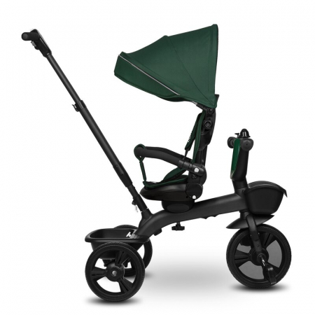 Tricicleta copii, Lionelo Kori, ultra-pliabila si multifunctionala, cu scaun rotativ 360°, control parental, suport pentru picioare si accesorii premium, Verde [19]