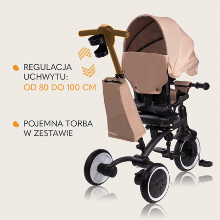 Tricicleta copii, Lionelo, Tris Plus, Ultrapliabila, Multifunctionala, Pana la 25 kg, Inclinare spatar in fata si in spate, Suport picioare, Control al directiei, Scaun reversibil, Rotire 360 grade, C [39]