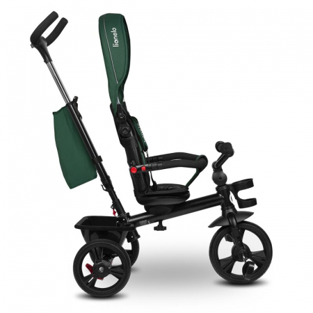 Tricicleta multifunctionala Lionelo Haari, ultra-compacta, cu scaun rotativ 360°, Conform cu standardul european de securitate EN71, Verde [22]