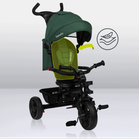 Tricicleta multifunctionala Lionelo Haari, ultra-compacta, cu scaun rotativ 360°, Conform cu standardul european de securitate EN71, Verde [37]