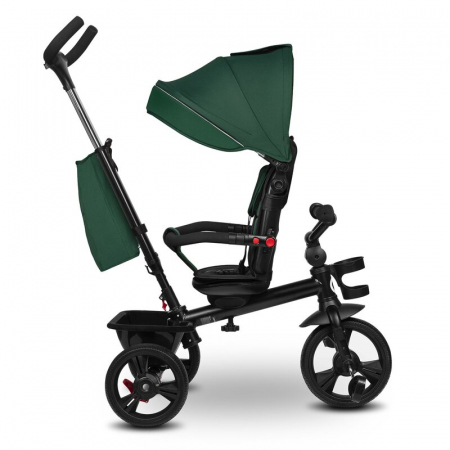 Tricicleta multifunctionala Lionelo Haari, ultra-compacta, cu scaun rotativ 360°, Conform cu standardul european de securitate EN71, Verde [20]