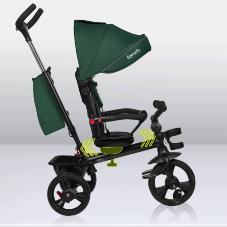 Tricicleta multifunctionala Lionelo Haari, ultra-compacta, cu scaun rotativ 360°, Conform cu standardul european de securitate EN71, Verde [33]