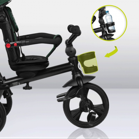 Tricicleta multifunctionala Lionelo Haari, ultra-compacta, cu scaun rotativ 360°, Conform cu standardul european de securitate EN71, Verde [36]