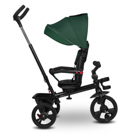 Tricicleta multifunctionala Lionelo Haari, ultra-compacta, cu scaun rotativ 360°, Conform cu standardul european de securitate EN71, Verde [21]