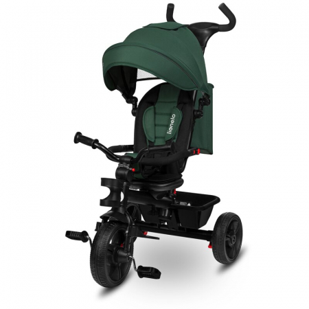 Tricicleta multifunctionala Lionelo Haari, ultra-compacta, cu scaun rotativ 360°, Conform cu standardul european de securitate EN71, Verde [5]