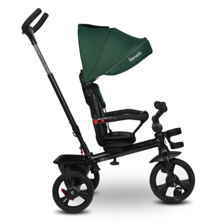 Tricicleta multifunctionala Lionelo Haari, ultra-compacta, cu scaun rotativ 360°, Conform cu standardul european de securitate EN71, Verde [17]
