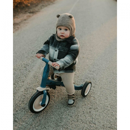 Tricicleta, Petite&Mars, Turbo, 5 in 1, Multifunctionala, Vehicul de impins, Bicicleta cu/fara pedale, Cu maner de ghidaj, Detasabil, Roti din cauciuc, Pana la 25 kg, 1.5-5 ani, Ocean Blue [14]