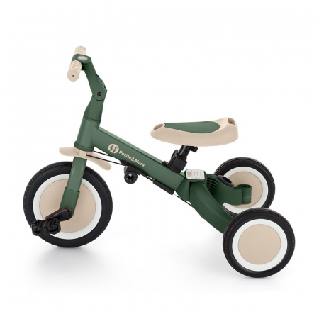 Tricicleta, Petite&Mars, Turbo, 5 in 1, Multifunctionala, Vehicul de impins, Bicicleta cu/fara pedale, Cu maner de ghidaj, Detasabil, Roti din cauciuc, Pana la 25 kg, 1.5-5 ani, Verde [12]