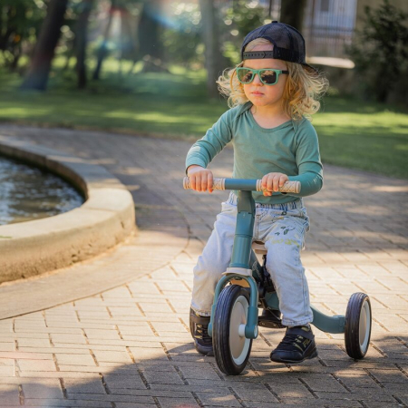 Tricicleta, Petite&Mars, Turbo, 5 in 1, Multifunctionala, Vehicul de impins, Bicicleta cu/fara pedale, Cu maner de ghidaj, Detasabil, Roti din cauciuc, Pana la 25 kg, 1.5-5 ani, Verde [20]
