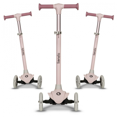 Trotineta, Lionelo, Jessy, Ultrapliabila, Pana la 50 Kg, Cu design ergonomic, Cu lumini LED, 56 x 26 x 67-82 cm, 3 ani+, Roz [4]