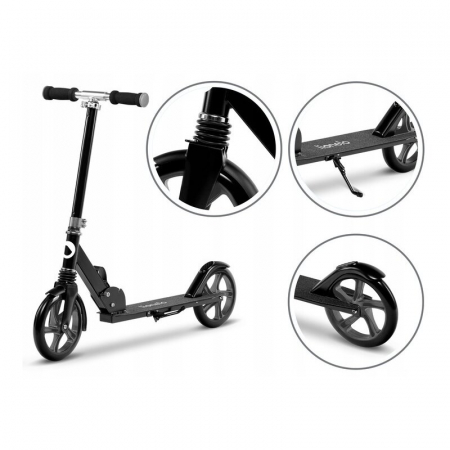 Trotineta, Lionelo, Luca, Copii/Adulti, Ultrapliabila, Pana la 100 Kg, Conform cu standardul european de securitate EN14619, Negru [16]
