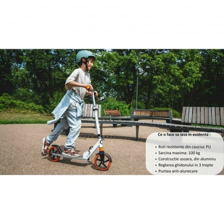 Trotineta, Lionelo, Luca, Copii/Adulti, Ultrapliabila, Pana la 100 Kg, Conform cu standardul european de securitate EN14619, Negru [26]