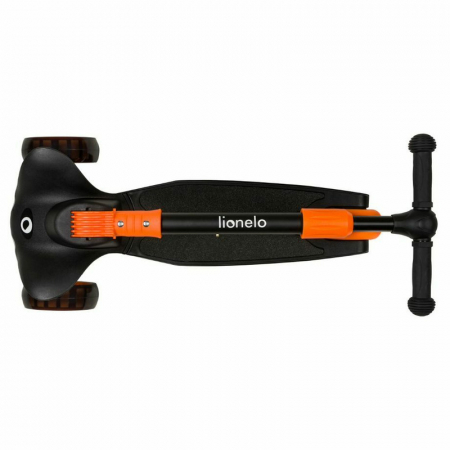 Trotineta, Lionelo, Timy, Copii, Ultrapliabila, Pana la 50 Kg, Cu design ergonomic, Cu lumini LED, 26 5 x 60 x 64-76 cm, 3 ani+, Portocaliu/Negru [8]