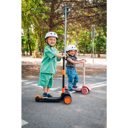 Trotineta, Lionelo, Timy, Copii, Ultrapliabila, Pana la 50 Kg, Cu design ergonomic, Cu lumini LED, 26 5 x 60 x 64-76 cm, 3 ani+, Roz [23]