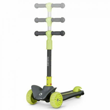 Trotineta, Lionelo, Timy, Copii, Ultrapliabila, Pana la 50 Kg, Cu design ergonomic, Cu lumini LED, 26 5 x 60 x 64-76 cm, 3 ani+, Verde [9]