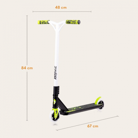 Trotineta, Lionelo, Whizz, Pentru Acrobatii, Rulmenti ABEC-9, Sistemul de compresie IHC 9, 20 - 100 kg, Conform cu standardul european de securitate EN14619, Verde/Negru [14]