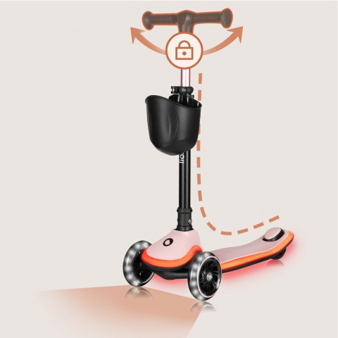 Trotineta pentru copii, Lionelo, Mey, Ultrapliabila, Cu lumini si cosulet, Maner ajustabil pe inaltime, 3 ani+, Pana la 50 Kg, Ultra usor, 2.8 kg, Conform cu standardul EN71-1/2/3, Certificata Interte [19]
