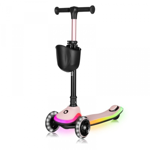 Jucarii si Jocuri - Trotineta pentru copii, Lionelo, Mey, Ultrapliabila, Cu lumini si cosulet, Maner ajustabil pe inaltime, 3 ani+, Pana la 50 Kg, Ultra usor, 2.8 kg, Conform cu standardul EN71-1/2/3, Certificata Interte
