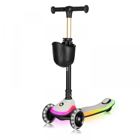 Jucarii si Jocuri - Trotineta pentru copii, Lionelo, Mey, Ultrapliabila, Cu lumini si cosulet, Maner ajustabil pe inaltime, 3 ani+, Pana la 50 Kg, Ultra usor, 2.8 kg, Conform cu standardul EN71-1/2/3, Certificata Interte