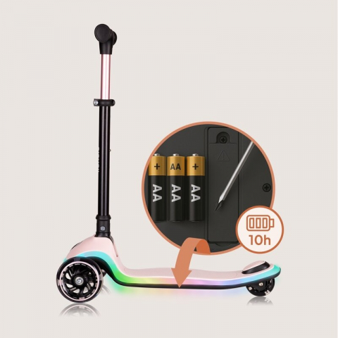 Trotineta pentru copii, Lionelo, Mey, Ultrapliabila, Cu lumini si cosulet, Maner ajustabil pe inaltime, 3 ani+, Pana la 50 Kg, Ultra usor, 2.8 kg, Conform cu standardul EN71-1/2/3, Certificata Interte [16]