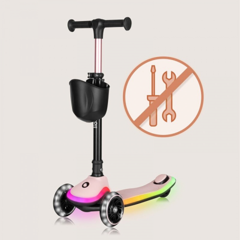 Trotineta pentru copii, Lionelo, Mey, Ultrapliabila, Cu lumini si cosulet, Maner ajustabil pe inaltime, 3 ani+, Pana la 50 Kg, Ultra usor, 2.8 kg, Conform cu standardul EN71-1/2/3, Certificata Interte [20]