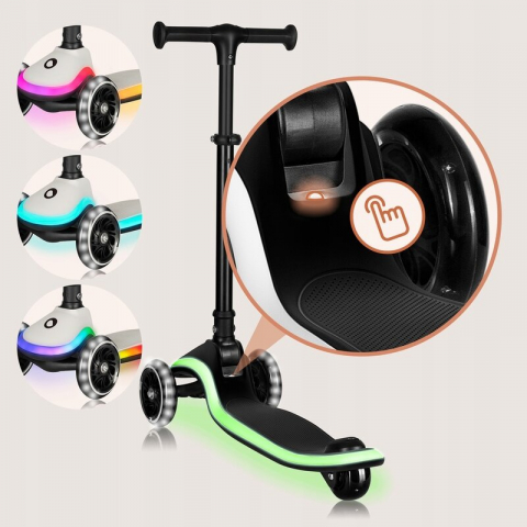 Trotineta pentru copii, Lionelo, Mey, Ultrapliabila, Cu lumini si cosulet, Maner ajustabil pe inaltime, 3 ani+, Pana la 50 Kg, Ultra usor, 2.8 kg, Conform cu standardul EN71-1/2/3, Certificata Interte [24]