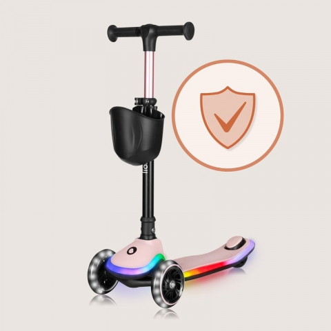 Trotineta pentru copii, Lionelo, Mey, Ultrapliabila, Cu lumini si cosulet, Maner ajustabil pe inaltime, 3 ani+, Pana la 50 Kg, Ultra usor, 2.8 kg, Conform cu standardul EN71-1/2/3, Certificata Interte [25]