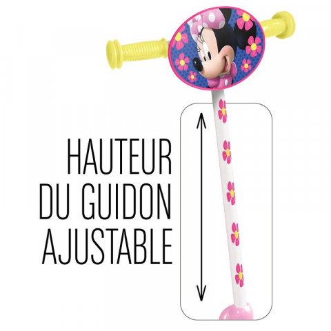 Trotineta, Stamp, Minnie Mouse, Cu 3 roti, Pana la 20 kg, Cu platforma antiderapanta, Cadru din otel, Roti din PVC, Ghidon reglabil, 2-4 ani, Pink [2]