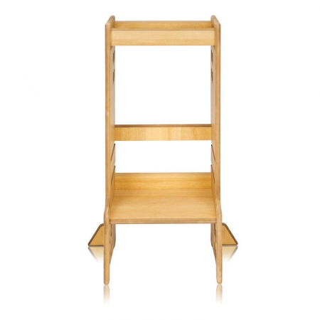 Turn de invatare Montessori, Lionelo, Cass, Functie de raft pentru carti, Pana la 30 kg, 12 luni - 6 ani, Din MDF si furnir, 3 trepte de inaltime, Natur [5]
