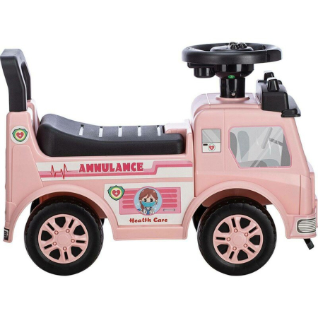 Vehicul ride-on, Free2Move, Ambulanta, Cu lumini si sunete, Cu spatiu de depozitare, 19-36 luni, Roz [1]