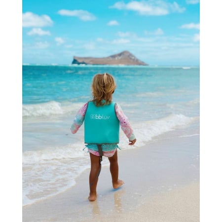 Vesta pentru inot, BBluv, Naj, Cu protectie solara SPF 50+, Neopren, Small, 1-3 ani, Aqua [11]