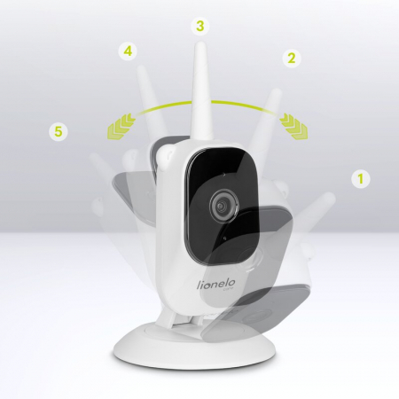Video monitor, Lionelo, Babyline 3.2, Full HD, Comunicare bidirectionala, 2.8 inch, Cu sunete si mod de noapte, Cu 5 niveluri de detectare a sunetului, Alb [29]