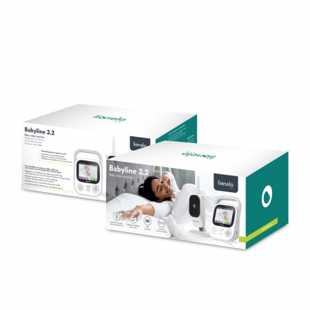 Video monitor, Lionelo, Babyline 3.2, Full HD, Comunicare bidirectionala, 2.8 inch, Cu sunete si mod de noapte, Cu 5 niveluri de detectare a sunetului, Alb [25]